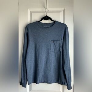 Everlane Uniform Men’s Organic Cotton Long Sleeve Tee Pocket Blue (Size M)